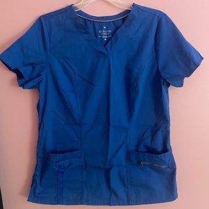Beyond Scrubs - Electric Blue - MEDIUM TOP / SMALL BOTTOMS (flare)